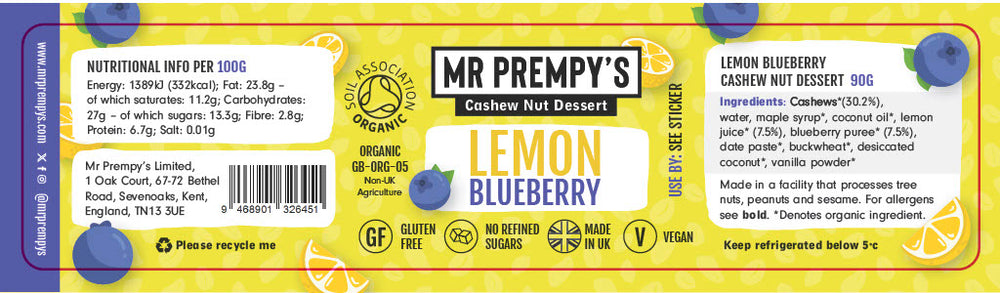 
                  
                    9 X Lemon Blueberry Cashew Nut Dessert - Case
                  
                