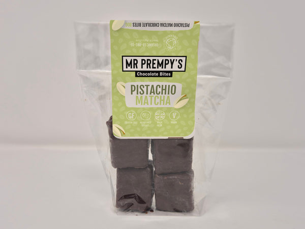 Mr Prempy's vegan pistachio matcha chocolate bites